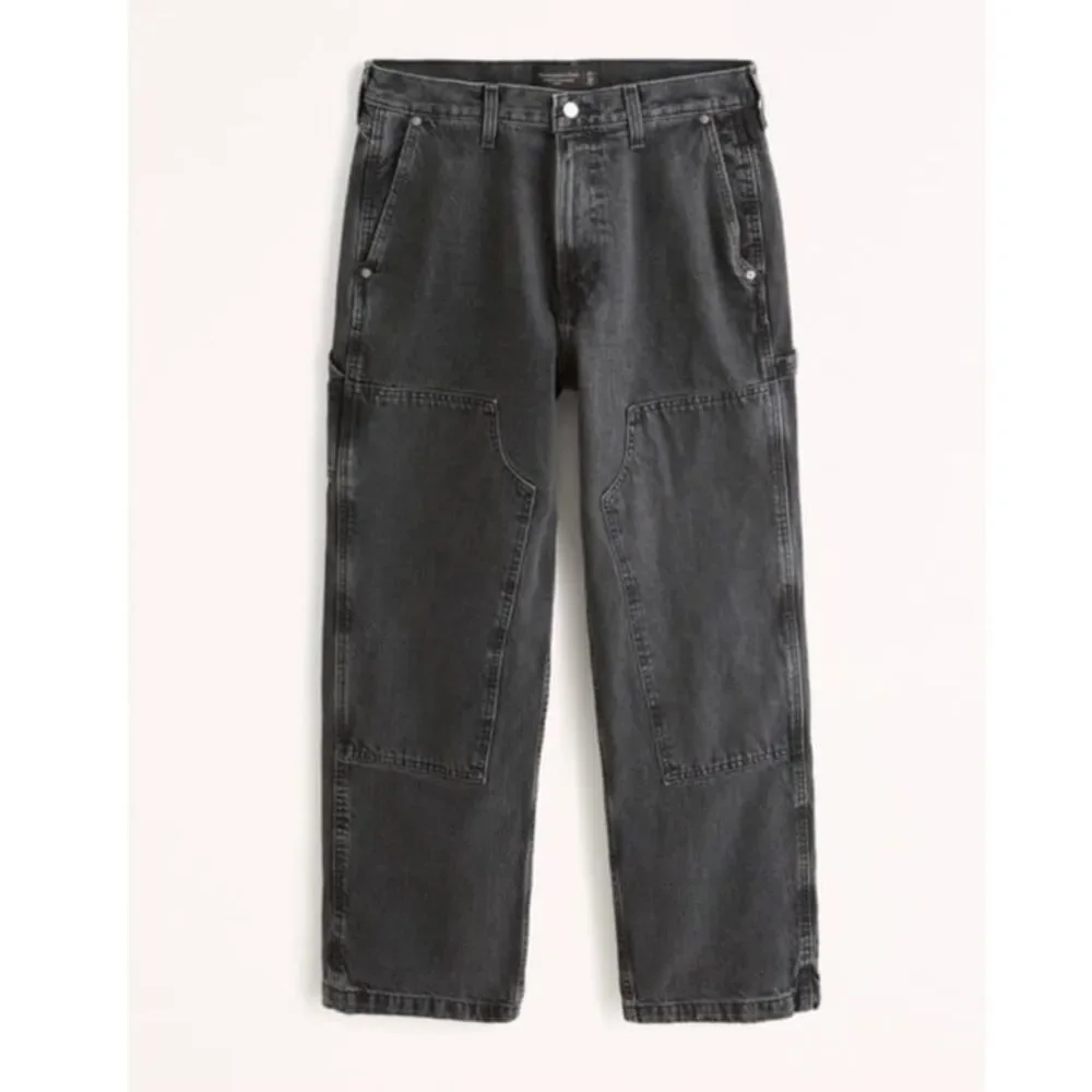 Abercrombie & Fitch Authentic Rigid Denim Baggy Carpenter Jeans Gray 32x30